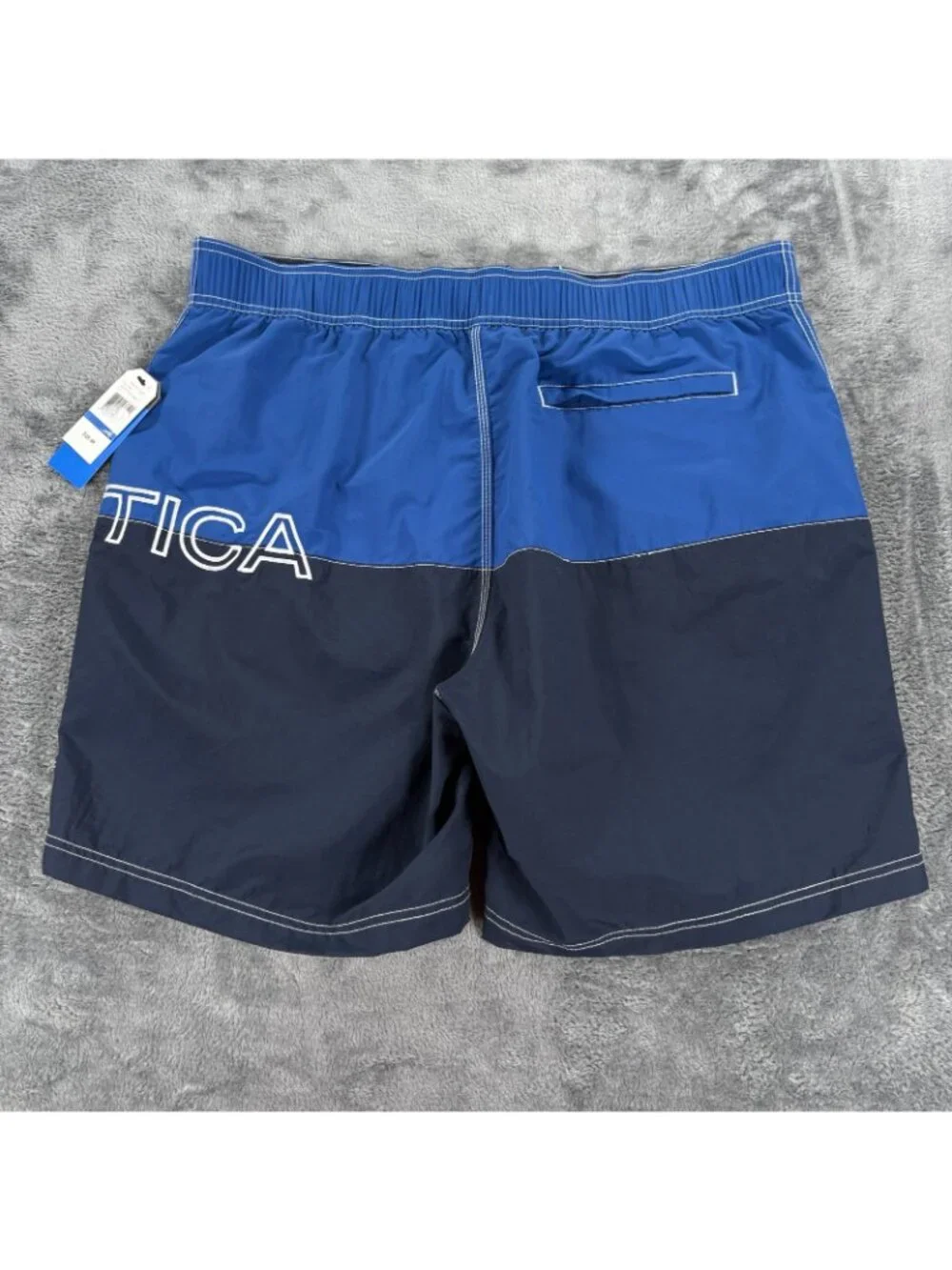 NWT Nautica Colorblock Board Shorts XL Blue Navy Quick Dry Swim Trunks